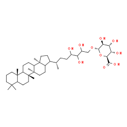 ChemSpider 2D Image | (2S,3S,4R,5S,6S)-6-({(7S)-7-[(5aR,5bR,11aS,13bS)-5a,5b,8,8,11a,13b-Hexamethylicosahydro-1H-cyclopenta[a]chrysen-3-yl]-2,3,4-trihydroxyoctyl}oxy)-3,4,5-trihydroxytetrahydro-2H-pyran-2-carboxylic acid (
non-preferred name) | C41H70O10