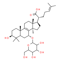 ChemSpider 2D Image | (3beta,5xi,7alpha)-7-(Hexopyranosyloxy)-3-hydroxylanosta-8,24-dien-21-oic acid | C36H58O9