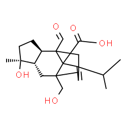 ChemSpider 2D Image | (4S,5S,8R)-9-Formyl-5-hydroxy-2-(hydroxymethyl)-13-isopropyl-5-methyltetracyclo[7.4.0.0~2,11~.0~4,8~]tridec-12-ene-1-carboxylic acid | C20H28O5