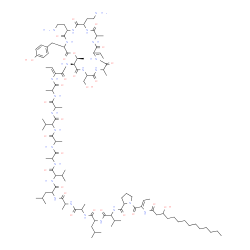 ChemSpider 2D Image | 1-{(2Z)-2-[(3-Hydroxytetradecanoyl)amino]-2-butenoyl}prolylvalylleucylalanylalanylleucylvalylalanylalanylvalylalanyl-N-[(2Z)-1-{[(24S,25S)-6,9-bis(2-aminoethyl)-15-ethylidene-3-(4-hydroxybenzyl)-21-(h
ydroxymethyl)-12,18,25-trimethyl-2,5,8,11,14,17,20,23-octaoxo-1-oxa-4,7,10,13,16,19,22-heptaazacyclopentacosan-24-yl]amino}-1-oxo-2-buten-2-yl]alaninamide | C106H174N24O27