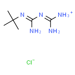 ChemSpider 2D Image | (E)-Amino{[N'-(2-methyl-2-propanyl)carbamimidoyl]imino}methanaminium chloride | C6H16ClN5
