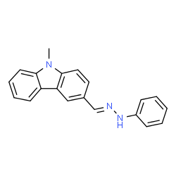 ChemSpider 2D Image | 9-Methyl-3-[(E)-(phenylhydrazono)methyl]-9H-carbazole | C20H17N3