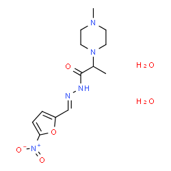 ChemSpider 2D Image | 2-(4-Methyl-1-piperazinyl)-N'-[(E)-(5-nitro-2-furyl)methylene]propanehydrazide dihydrate | C13H23N5O6