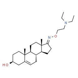 ChemSpider 2D Image | (3beta,17E)-17-{[2-(Diethylamino)ethoxy]imino}androst-5-en-3-ol | C25H42N2O2
