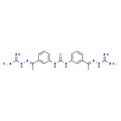 ChemSpider 2D Image | (2E,2'E)-2,2'-{Carbonylbis[imino-3,1-phenylene(1E)-1-ethyl-1-ylidene]}dihydrazinecarboximidamide | C19H24N10O