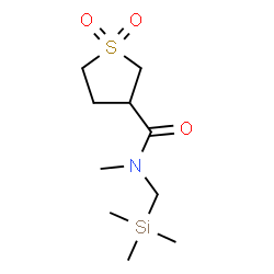ChemSpider 2D Image | N-Methyl-N-[(trimethylsilyl)methyl]tetrahydro-3-thiophenecarboxamide 1,1-dioxide | C10H21NO3SSi