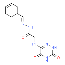 ChemSpider 2D Image | N'-[(E)-3-Cyclohexen-1-ylmethylene]-2-[(3,5-dioxo-2,3,4,5-tetrahydro-1,2,4-triazin-6-yl)amino]acetohydrazide | C12H16N6O3