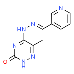 ChemSpider 2D Image | 6-Methyl-5-[(2E)-2-(3-pyridinylmethylene)hydrazino]-1,2,4-triazin-3(2H)-one | C10H10N6O