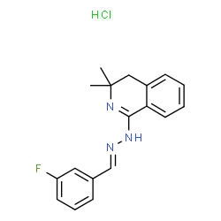ChemSpider 2D Image | 1-[(2E)-2-(3-Fluorobenzylidene)hydrazino]-3,3-dimethyl-3,4-dihydroisoquinoline hydrochloride (1:1) | C18H19ClFN3