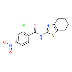 ChemSpider 2D Image | 2-Chloro-4-nitro-N-(4,5,6,7-tetrahydro-1,3-benzothiazol-2-yl)benzamide | C14H12ClN3O3S
