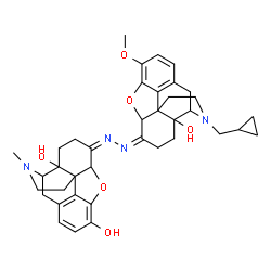 ChemSpider 2D Image | (6Z)-6-{(2Z)-[(6Z)-17-(Cyclopropylmethyl)-14-hydroxy-3-methoxy-4,5-epoxymorphinan-6-ylidene]hydrazono}-17-methyl-4,5-epoxymorphinan-3,14-diol | C38H44N4O6