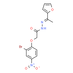 ChemSpider 2D Image | 2-(2-Bromo-4-nitrophenoxy)-N'-[(1E)-1-(2-furyl)ethylidene]acetohydrazide | C14H12BrN3O5