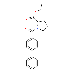 ChemSpider 2D Image | Ethyl 1-(4-biphenylylcarbonyl)-L-prolinate | C20H21NO3