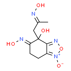 ChemSpider 2D Image | (5E)-5-(Hydroxyimino)-4-[(2E)-2-(hydroxyimino)propyl]-4,5,6,7-tetrahydro-2,1,3-benzoxadiazol-4-ol 1-oxide | C9H12N4O5
