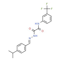 ChemSpider 2D Image | 2-[(2E)-2-(4-Isopropylbenzylidene)hydrazino]-2-oxo-N-[3-(trifluoromethyl)phenyl]acetamide | C19H18F3N3O2