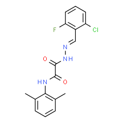ChemSpider 2D Image | 2-[(2E)-2-(2-Chloro-6-fluorobenzylidene)hydrazino]-N-(2,6-dimethylphenyl)-2-oxoacetamide | C17H15ClFN3O2