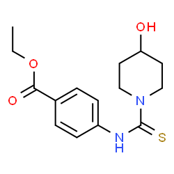 ChemSpider 2D Image | Ethyl 4-{[(4-hydroxypiperidin-1-yl)carbothioyl]amino}benzoate | C15H20N2O3S