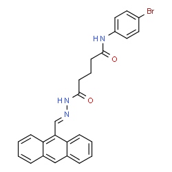 ChemSpider 2D Image | 5-[(2E)-2-(9-Anthrylmethylene)hydrazino]-N-(4-bromophenyl)-5-oxopentanamide | C26H22BrN3O2