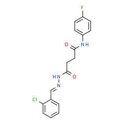 ChemSpider 2D Image | 4-[(2E)-2-(2-Chlorobenzylidene)hydrazino]-N-(4-fluorophenyl)-4-oxobutanamide | C17H15ClFN3O2