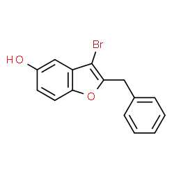 ChemSpider 2D Image | 2-Benzyl-3-bromo-1-benzofuran-5-ol | C15H11BrO2