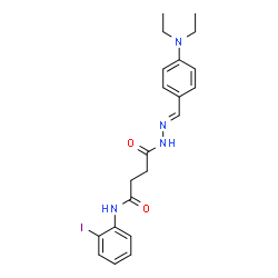 ChemSpider 2D Image | 4-{(2E)-2-[4-(Diethylamino)benzylidene]hydrazino}-N-(2-iodophenyl)-4-oxobutanamide | C21H25IN4O2