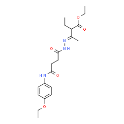 ChemSpider 2D Image | Ethyl (3E)-3-({4-[(4-ethoxyphenyl)amino]-4-oxobutanoyl}hydrazono)-2-ethylbutanoate | C20H29N3O5
