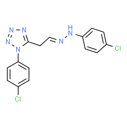 ChemSpider 2D Image | 1-(4-Chlorophenyl)-5-{(2E)-2-[(4-chlorophenyl)hydrazono]ethyl}-1H-tetrazole | C15H12Cl2N6