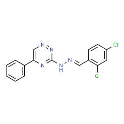 ChemSpider 2D Image | 3-[(2E)-2-(2,4-Dichlorobenzylidene)hydrazino]-5-phenyl-1,2,4-triazine | C16H11Cl2N5