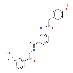 ChemSpider 2D Image | 2-(4-Methoxyphenyl)-N-{3-[(1E)-N-(3-nitrobenzoyl)ethanehydrazonoyl]phenyl}acetamide | C24H22N4O5