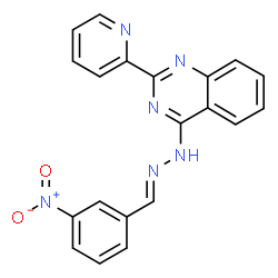 ChemSpider 2D Image | 4-[(2E)-2-(3-Nitrobenzylidene)hydrazino]-2-(2-pyridinyl)quinazoline | C20H14N6O2