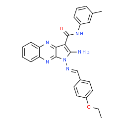 ChemSpider 2D Image | 2-Amino-1-[(E)-(4-ethoxybenzylidene)amino]-N-(3-methylphenyl)-1H-pyrrolo[2,3-b]quinoxaline-3-carboxamide | C27H24N6O2