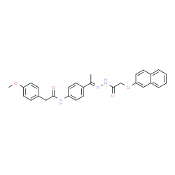 ChemSpider 2D Image | 2-(4-Methoxyphenyl)-N-(4-{(1E)-N-[(2-naphthyloxy)acetyl]ethanehydrazonoyl}phenyl)acetamide | C29H27N3O4