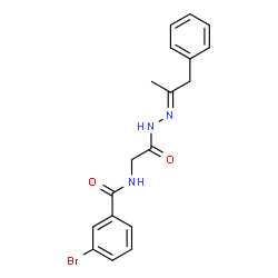 ChemSpider 2D Image | 3-Bromo-N-{2-oxo-2-[(2E)-2-(1-phenyl-2-propanylidene)hydrazino]ethyl}benzamide | C18H18BrN3O2