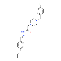 ChemSpider 2D Image | 2-[4-(4-Chlorobenzyl)-1-piperazinyl]-N'-[(E)-(4-ethoxyphenyl)methylene]acetohydrazide | C22H27ClN4O2