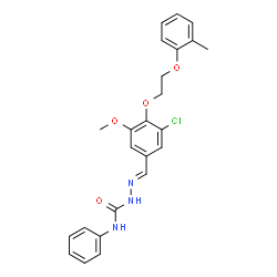 ChemSpider 2D Image | (2E)-2-{3-Chloro-5-methoxy-4-[2-(2-methylphenoxy)ethoxy]benzylidene}-N-phenylhydrazinecarboxamide | C24H24ClN3O4