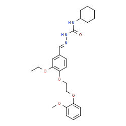 ChemSpider 2D Image | (2E)-N-Cyclohexyl-2-{3-ethoxy-4-[2-(2-methoxyphenoxy)ethoxy]benzylidene}hydrazinecarboxamide | C25H33N3O5