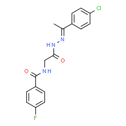 ChemSpider 2D Image | N-(2-{(2E)-2-[1-(4-Chlorophenyl)ethylidene]hydrazino}-2-oxoethyl)-4-fluorobenzamide | C17H15ClFN3O2