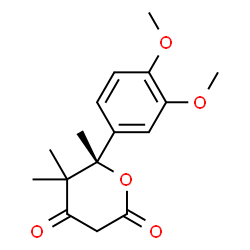 ChemSpider 2D Image | (6S)-6-(3,4-Dimethoxyphenyl)-5,5,6-trimethyldihydro-2H-pyran-2,4(3H)-dione | C16H20O5