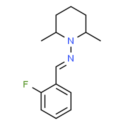 ChemSpider 2D Image | (E)-N-(2,6-Dimethyl-1-piperidinyl)-1-(2-fluorophenyl)methanimine | C14H19FN2