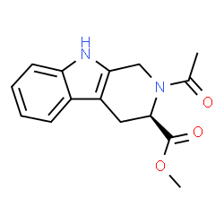ChemSpider 2D Image | Methyl (3R)-2-acetyl-2,3,4,9-tetrahydro-1H-beta-carboline-3-carboxylate | C15H16N2O3