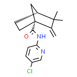 ChemSpider 2D Image | (1R,4R)-N-(5-Chloro-2-pyridinyl)-3,3-dimethyl-2-methylenebicyclo[2.2.1]heptane-1-carboxamide | C16H19ClN2O