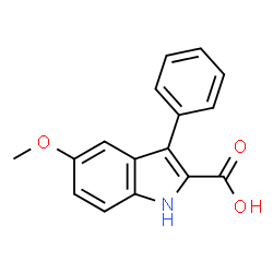 ChemSpider 2D Image | 5-Methoxy-3-phenyl-1H-indole-2-carboxylic acid | C16H13NO3