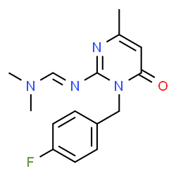 ChemSpider 2D Image | N'-[1-(4-Fluorobenzyl)-4-methyl-6-oxo-1,6-dihydro-2-pyrimidinyl]-N,N-dimethylimidoformamide | C15H17FN4O