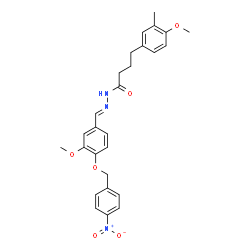 ChemSpider 2D Image | 4-(4-Methoxy-3-methylphenyl)-N'-[(E)-{3-methoxy-4-[(4-nitrobenzyl)oxy]phenyl}methylene]butanehydrazide | C27H29N3O6