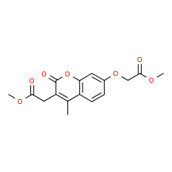 ChemSpider 2D Image | Methyl [7-(2-methoxy-2-oxoethoxy)-4-methyl-2-oxo-2H-chromen-3-yl]acetate | C16H16O7