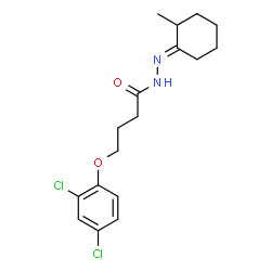 ChemSpider 2D Image | 4-(2,4-Dichlorophenoxy)-N'-[(1E)-2-methylcyclohexylidene]butanehydrazide | C17H22Cl2N2O2