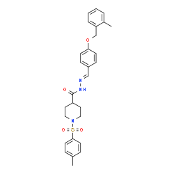ChemSpider 2D Image | N'-[(E)-{4-[(2-Methylbenzyl)oxy]phenyl}methylene]-1-[(4-methylphenyl)sulfonyl]-4-piperidinecarbohydrazide | C28H31N3O4S