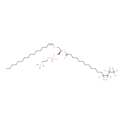 ChemSpider 2D Image | (2R)-2-[(13,13,14,14,15,15,16,16,16-~2~H_9_)Hexadecanoyloxy]-3-[(1Z)-1-hexadecen-1-yloxy]propyl 2-(trimethylammonio)ethyl phosphate | C40H71D9NO7P