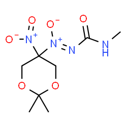 ChemSpider 2D Image | 2,2-Dimethyl-5-[(Z)-(methylcarbamoyl)-NNO-azoxy]-5-nitro-1,3-dioxane | C8H14N4O6