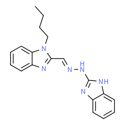 ChemSpider 2D Image | 2-[(E)-(1H-Benzimidazol-2-ylhydrazono)methyl]-1-butyl-1H-benzimidazole | C19H20N6